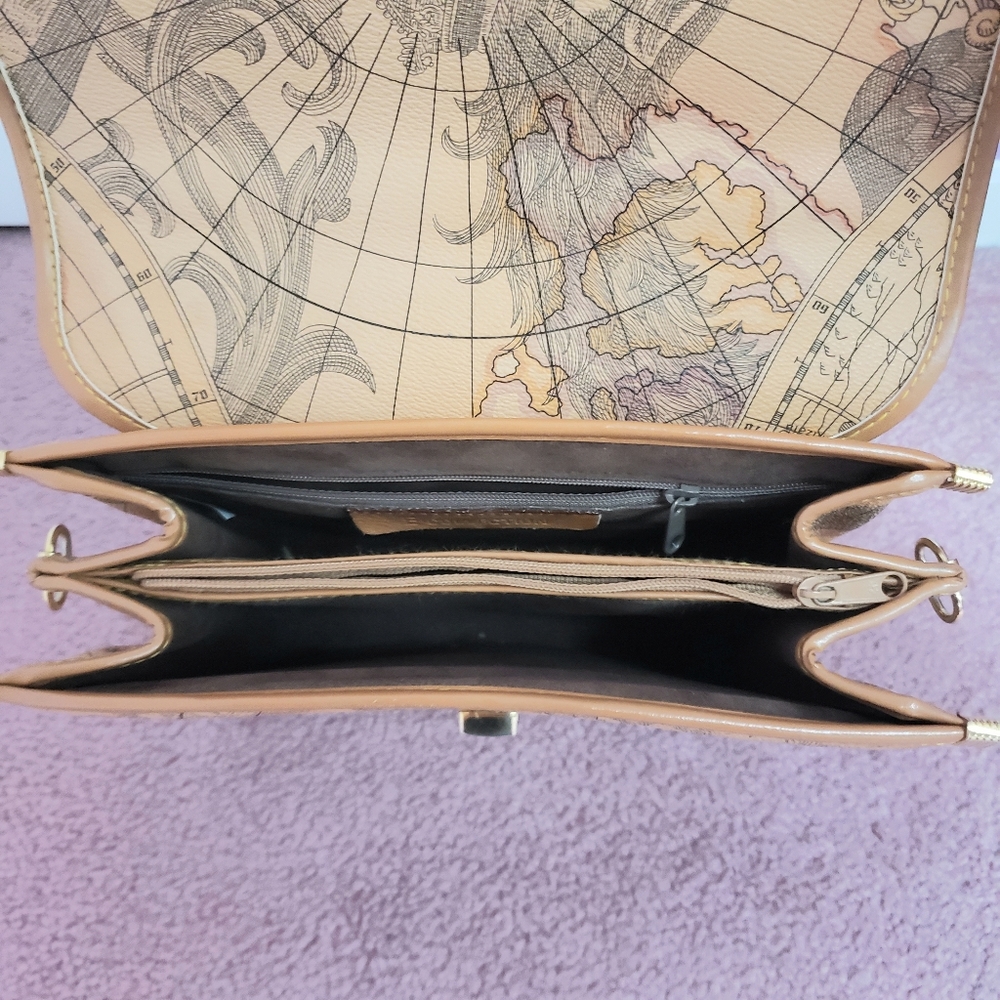 Tan Map Shoulder Bag - Picture 5 of 9